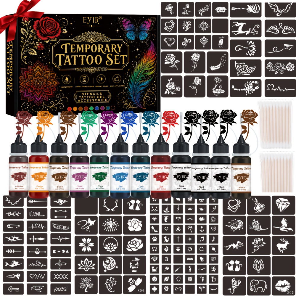12 Colors Temporary Tattoo Gel - đánh giá và giá Gel Ink Pen Set