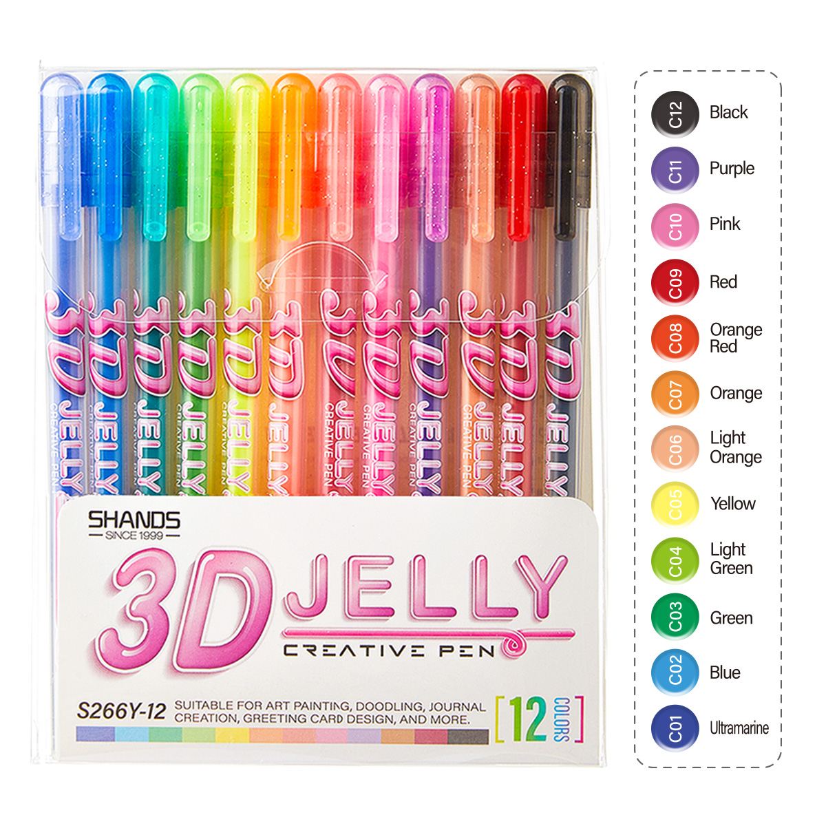 SHANDS 12PCS 3D Jelly Gel Pens - đánh giá và giá Gel Ink Pen Set
