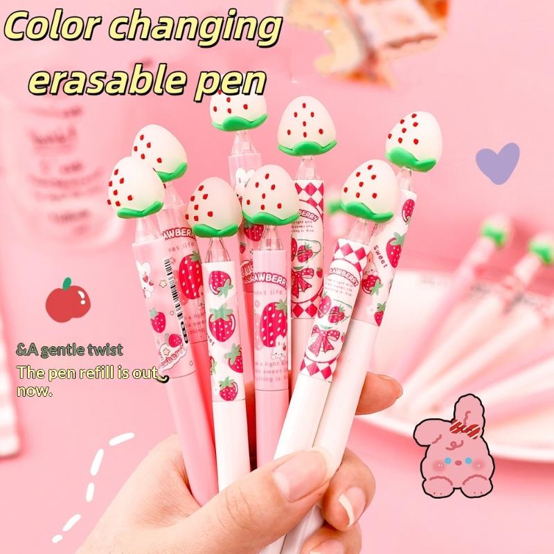 Strawberry Design Erasable Gel - đánh giá và giá Gel Ink Pen Set