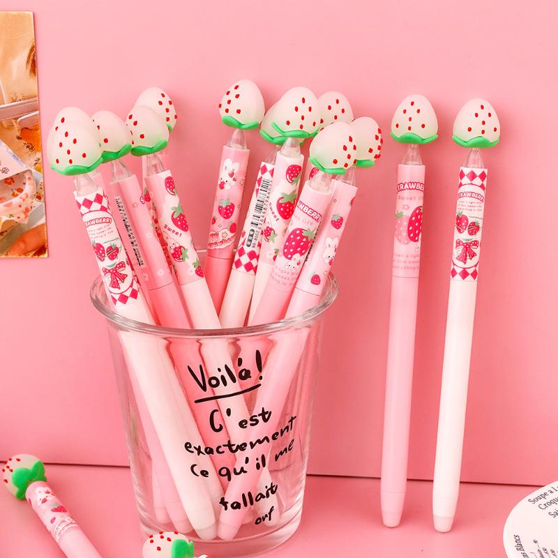 Strawberry Design Erasable Gel - đánh giá và giá Gel Ink Pen Set