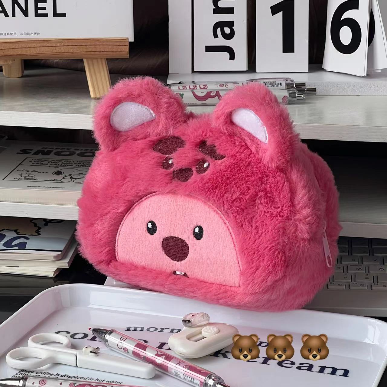 Cartoon Plush Pencil Bag Stude - đánh giá và giá Pencil Case Large